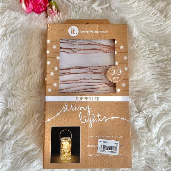 New with tags COPPER LED 100 warm white light STRING LIGHTS ( 33ft copper wire) - Picture 1 of 4